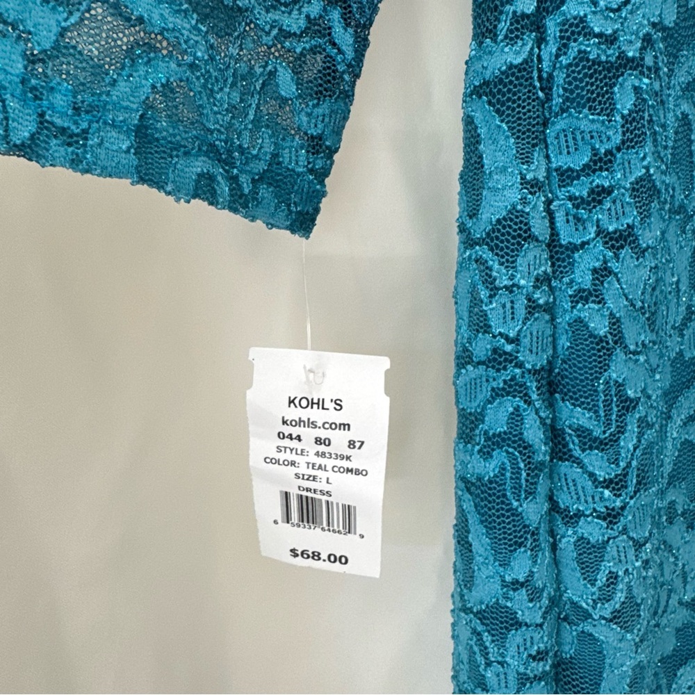 Jump‎ Girl Satin Teal Ruched Midi Pencil Dress Size L Cocktail Stretch - Picture 6 of 6